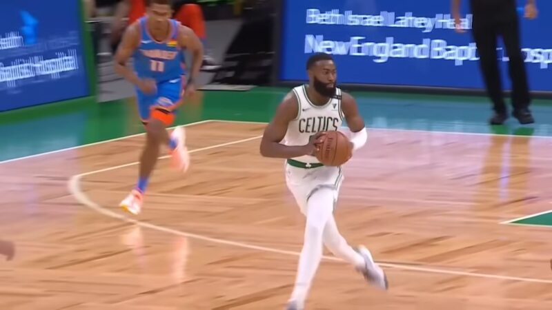 Jaylen Brown Double Dribble